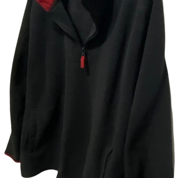 Basic Editions Men's Fleece Pullover Jacket Half Zip L Navy Blue Red Outerwear - Picture 4 of 8